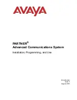 Предварительный просмотр 1 страницы Avaya programming and use Installation And Use Manual