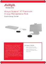 Avaya Scopia XT Premium Quick Setup Manual preview