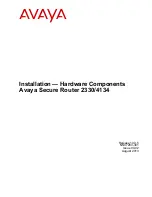 Предварительный просмотр 1 страницы Avaya Secure Router 2330 Hardware Installation