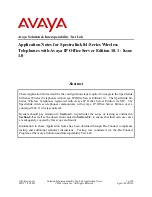 Предварительный просмотр 1 страницы Avaya Spectralink 84 Series Application Notes