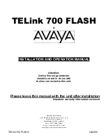 Avaya TELink 700 Flash Installation And Operation Manual preview