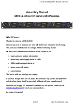 Preview for 1 page of AVD Audio MP312-4 Assembly Manual