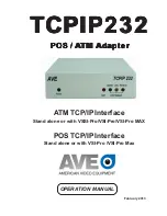 Предварительный просмотр 1 страницы AVE ATM Interface TCPIP232 Operation Manual