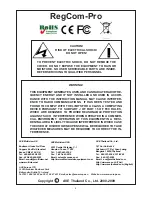 Предварительный просмотр 2 страницы AVE RegCom-Pro Operation Manual