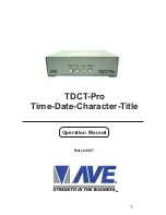 AVE TDCT-Pro Operation Manual предпросмотр