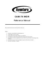 Предварительный просмотр 1 страницы Aventura CAM-7X-WDR Reference Manual