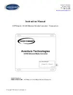 Aventura FBR-1FE1FX-SFP Instruction Manual preview
