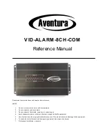 Предварительный просмотр 1 страницы Aventura VID-ALARM-8CH-COM Reference Manual