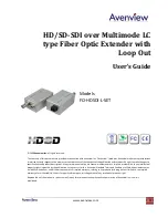 Preview for 1 page of Avenview FO-HDSDI-L-SET User Manual