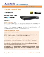 Avermedia AVerLife ExtremeVision Specification preview