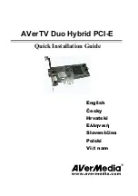 Avermedia Duo Hybrid PCI-E Quick Installation Manual preview