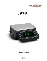 Avery Weigh-Tronix ZK840 User Instructions preview