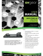 AVGear AVG-CS4K-44 User Manual предпросмотр