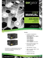 Предварительный просмотр 1 страницы AVGear AVG-HD300 User Manual