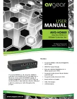 AVGear AVG-HD600 User Manual preview