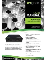 AVGear AVG-HDE2 User Manual предпросмотр