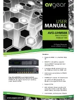 AVGear AVG-UHMS88 User Manual preview