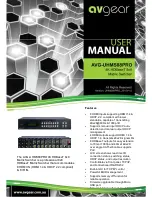 AVGear AVG-UHMS88PRO User Manual preview