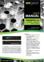 AVGear TMX88PRO AV User Manual preview