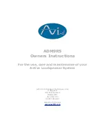 AVI ADM9RS Owner'S Instructions Manual preview