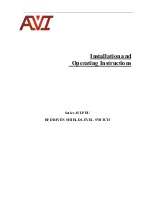 AVI AVI-PDU Series Installation And Operating Instructions Manual preview