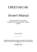 Preview for 1 page of Avian CHEETAH 160 Owner'S Manual