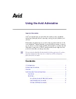 Preview for 1 page of Avid Technology Avid Adrenaline Manual