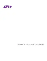 Preview for 1 page of Avid Technology HDX Card Installation Manual