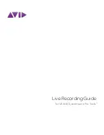 Предварительный просмотр 1 страницы Avid Technology Live Recording Manual