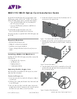 Preview for 1 page of Avid Technology MADI-192 MADI Installation Manual