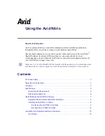 Preview for 1 page of Avid Technology Nitris Using Manual