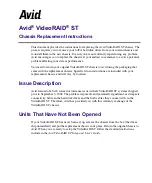 Preview for 1 page of Avid Technology VideoRAID ST Replacement Instructions