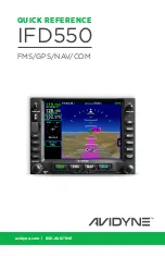 Preview for 1 page of Avidyne IFD550 Quick Reference