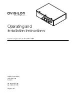 Avigilon ENC-4PORT Operating And Installation Instructions preview