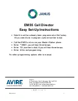 Предварительный просмотр 1 страницы AVIRE Janus Call Director EMS5 Installation Instructions Manual