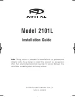 Preview for 1 page of Avital 2101L Installation Manual