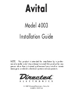 Avital 4003 Installation Manual preview