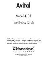 Avital 4103 Installation Manual preview