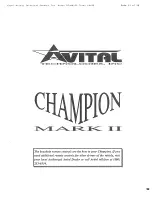 Предварительный просмотр 2 страницы Avital Champion Mark II Owner'S Manual