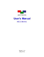 Предварительный просмотр 1 страницы Avitech MCC-8001U User Manual