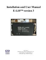 Предварительный просмотр 1 страницы AVL Looms E-Lift Installation And User Manual