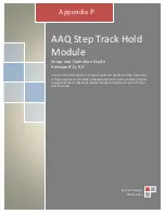 AvL Technologies AAQ Step Track Hold Module Set Up And Operation Manual предпросмотр