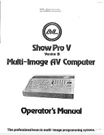 AVL Show Pro V Operator'S Manual preview