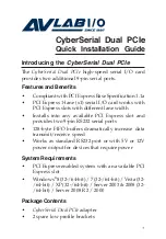 Preview for 1 page of AvLab CyberSerial Dual PCIe Quick Installation Manual