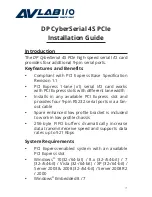 Предварительный просмотр 1 страницы AvLab DP CyberSerial 4S PCIe Installation Manual