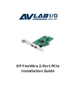 Preview for 1 page of AvLab DP FireWire 2-Port PCIe Installation Manual