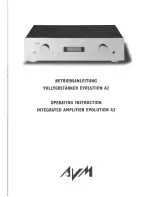 Предварительный просмотр 1 страницы AVM EVOLUTION A2 Operating Instructions Manual