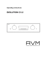 Предварительный просмотр 1 страницы AVM EVOLUTION C 5.2 Operating Instructions Manual