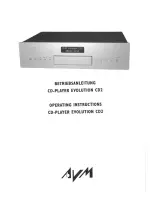 AVM EVOLUTION CD2 Operating Instructions Manual preview