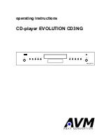 Предварительный просмотр 1 страницы AVM Evolution CD3NG Operating Instructions Manual